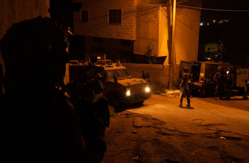  IDF special forces operating in Ya'bad in the early hours of April 10, 2022. (photo credit: IDF SPOKESPERSON'S UNIT)