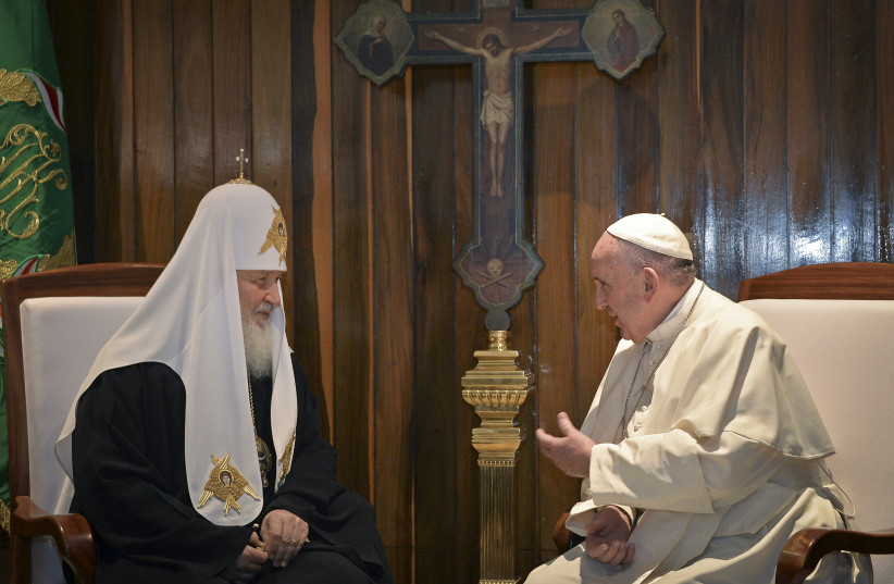  Pope Francis and Russian Orthodox Patriarch Kirill meet in Havana (credit: REUTERS/Adalberto Roque/Pool/File Photo)