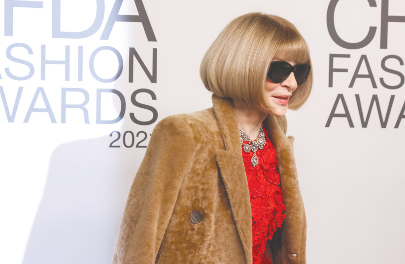 ANNA WINTOUR poses on the carpet at the 2021 CFDA Awards in New York, in November. Antisemitism should never be in ‘Vogue.’ (photo credit: CAITLIN OCHS/REUTERS)