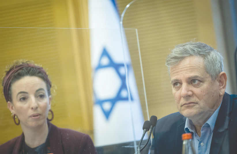  MK IDIT SILMAN, chair of the Knesset Health Committee, sits alongside Health Minister Nitzan Horowitz at a committee meeting in February. (credit: YONATAN SINDEL/FLASH90)