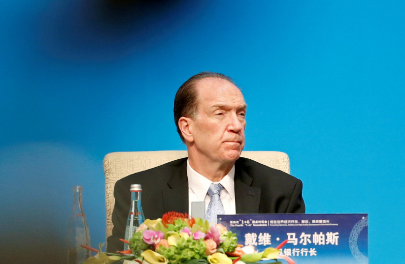  World Bank President David Malpass attends a news conference at the Diaoyutai state guesthouse in Beijing, China November 21, 2019. (credit: REUTERS/FLORENCE LO/FILE PHOTO)