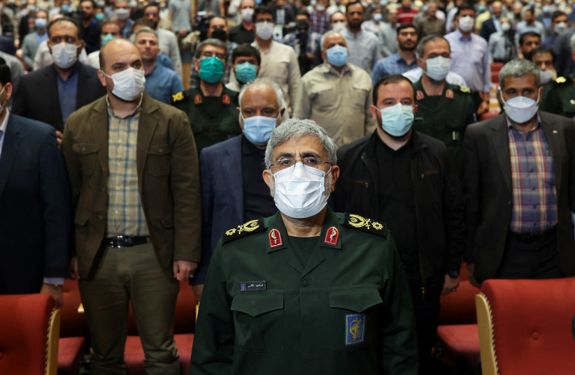 Brigadier General Esmail Qaani, the head of the Revolutionary Guards' Quds Force, attends a ceremony marking the anniversary of the death of senior Iranian military commander Mohammad Hejazi, in Tehran, Iran April 14, 2022. (credit: MAJID ASGARIPOUR/WANA (WEST ASIA NEWS AGENCY) VIA REUTERS)