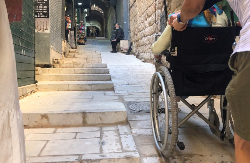 The final work is  being completed on making the Old City accessible not only to people with wheelchairs, baby strollers and vision impairment but also to mini-ambulances, mini-garbage trucks and carts to improve the quality of life for residents. (credit: PAMI)