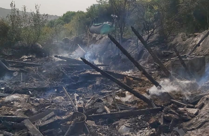  The remnants of a home near Klil in northern Israel destroyed by a fire, on April 18, 2022. (credit: FIRE AND RESCUE NORTHERN DIVISION)