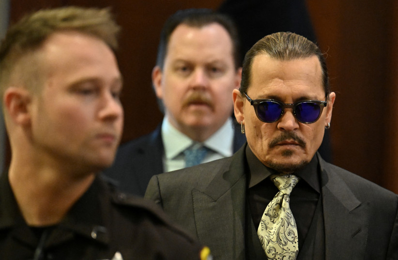  Actor Johnny Depp attends a hearing at the Fairfax County Circuit Courthouse as his defamation case against ex-wife Amber Heard continues, in Fairfax, Virginia (photo credit: JIM WATSON/POOL VIA REUTERS)