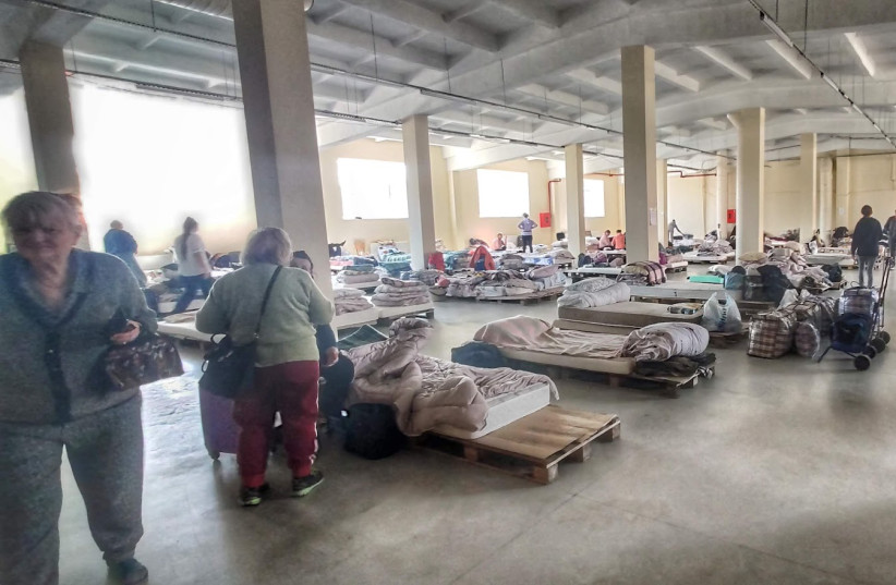  TEMPORARY HOUSING for Ukraine refugees in an old printing factory in Chisinau, Moldova. (photo credit: BRIAN SCHRAUGER)
