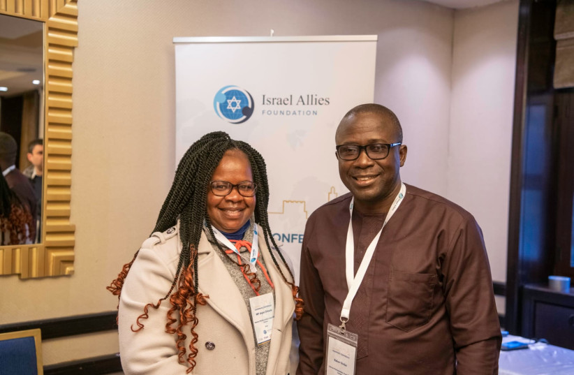 MP Joyce Chitsulo (left) with MP Robert Bimba in Israel in March 2022 (photo credit: AVI HAYUN)