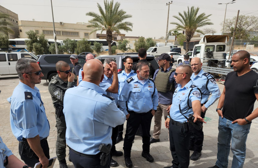  Israel Police chief Kobi Shabtai in the crime-ridden city of Rahat in April 24, 2022 (credit: ISRAEL POLICE)