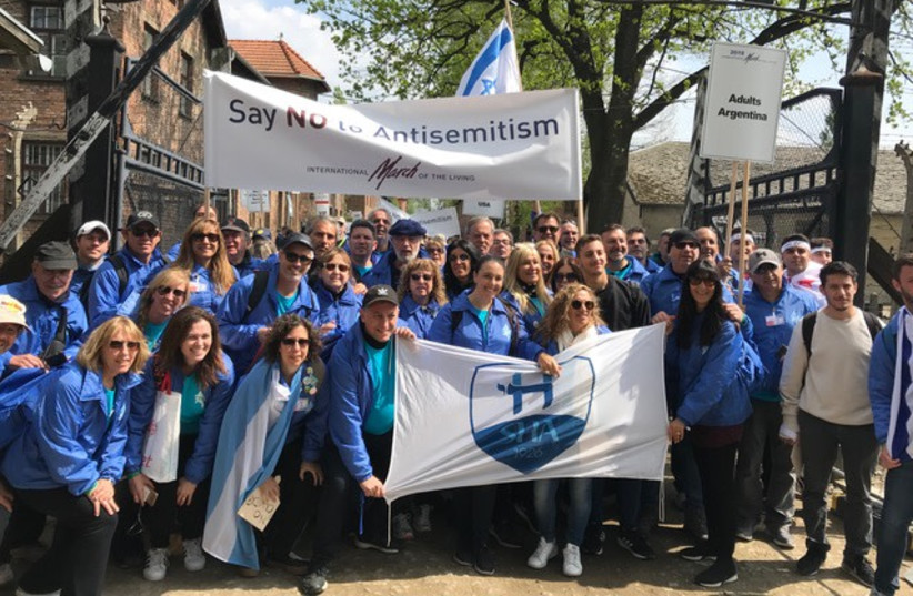  Argentina's delegation at March of the Living (photo credit: MOTL)
