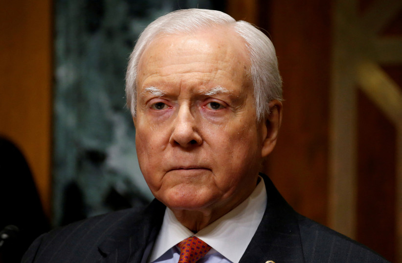 Chairman of the Senate Finance Committee Orrin Hatch (R-UT) listens as Alex Azar II testifies on his nomination to be Health and Human Services secretary in Washington, US, January 9, 2018. (photo credit: REUTERS/JOSHUA ROBERTS/FILE PHOTO)