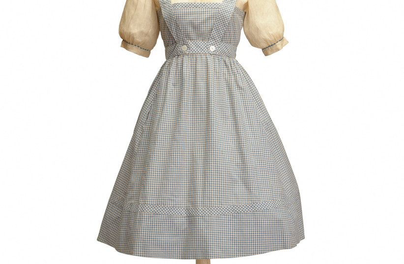  Judy Garland-worn "Dorothy" dress from The Wizard of Oz to be auctioned in Los Angeles (photo credit: Bonhams/Handout via REUTERS)