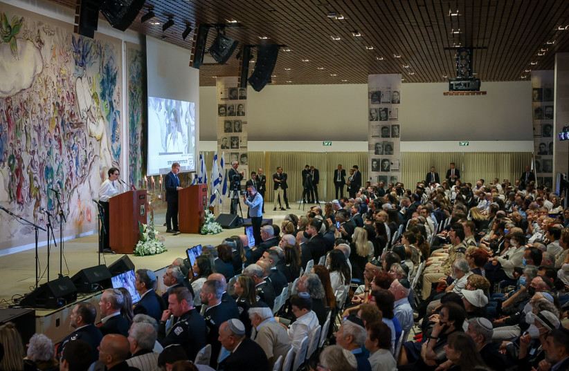 The annual ceremony, ''Each Person Has a Name,'' is held at the Knesset on Holocaust Remembrance Day, April 28, 2022. (credit: NOAM MOSCOWITZ/KNESSET SPOKESMAN'S OFFICE)