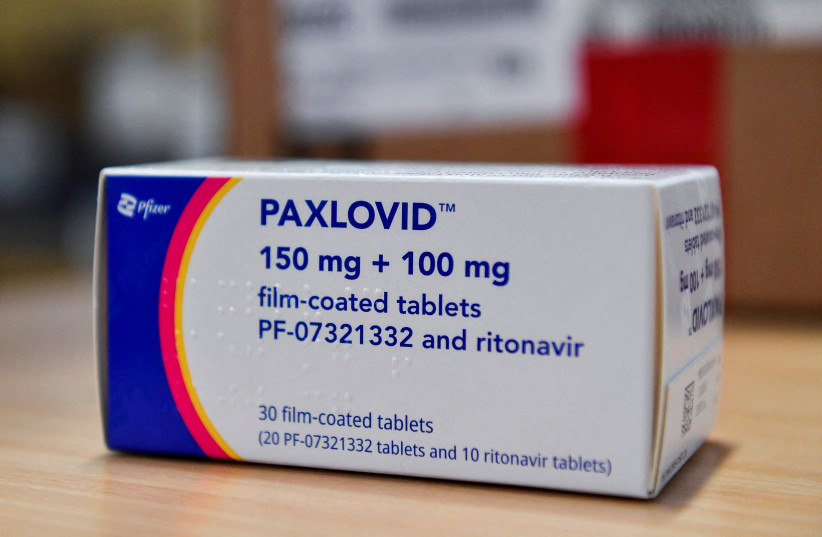 Coronavirus disease (COVID-19) treatment pill Paxlovid is seen in a box, at Misericordia hospital in Grosseto, Italy, February 8, 2022. (credit: REUTERS/JENNIFER LORENZINI/FILE PHOTO)