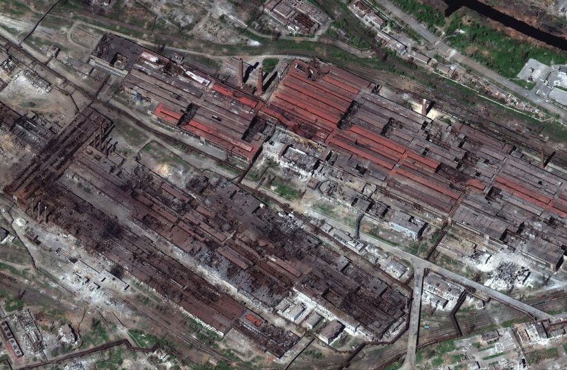  A satellite image shows an overview of the Azovstal steel plant, the site of Ukrainians last military holdout which is also serving as a civilian shelter in Mariupol, Ukraine April 29, 2022. (credit: Satellite image 2022 Maxar Technologies/Handout via REUTERS)