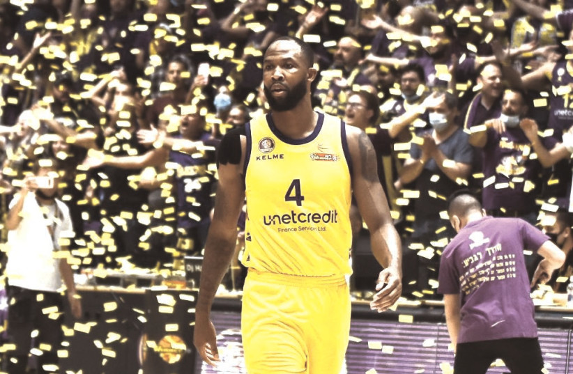 Chris Johnson is one of Hapoel Holon’s key playmakers and scorers and is looking to have a big weekend as the club tips off in the Champions League Final Four. (photo credit: Dov Halickman)