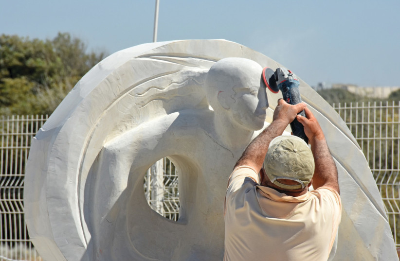   International stone sculpture festival in Hadera, Israel. (photo credit: ITSIK MAROM)