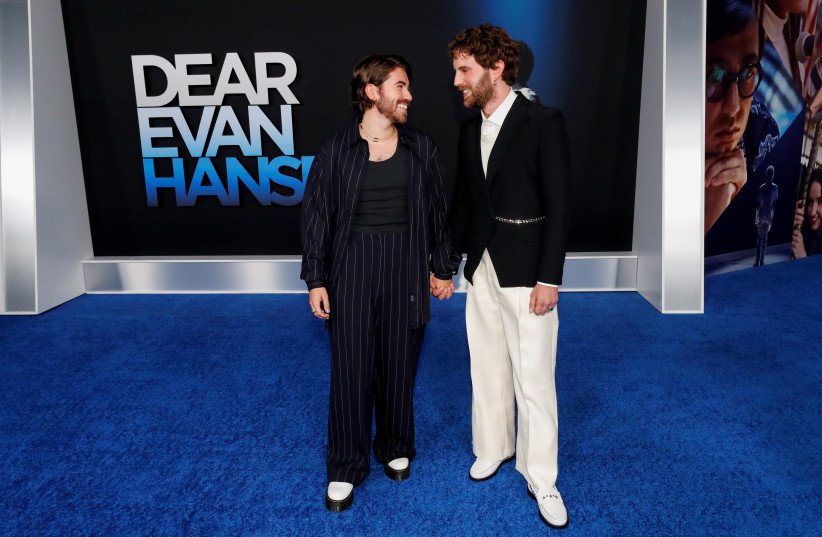  Cast member Ben Platt and his boyfriend Noah Galvin attend a premiere for the film ''Dear Evan Hansen'' at Walt Disney Concert Hall, in Los Angeles, California, US, September 22, 2021. (credit: REUTERS/MARIO ANZUONI)