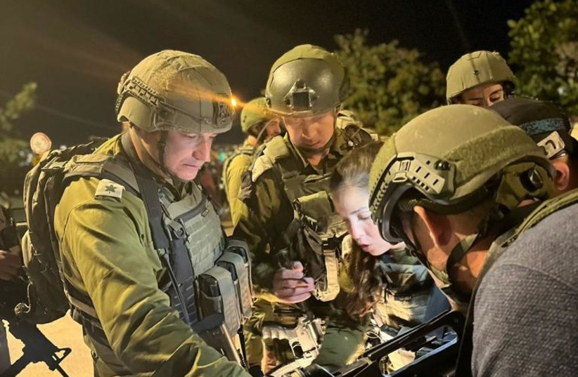  IDF search for infiltrators into the West Bank settlement of Tekoa, May 8 2022. (photo credit: IDF SPOKESPERSON UNIT)