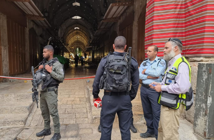  Scene of attempted stabbing attack in Jerusalem's Old City, May 11, 2022 (photo credit: ISRAEL POLICE)