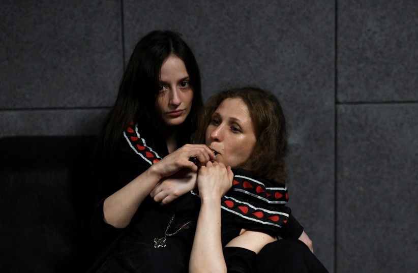  Russia's regime critical punk music group Pussy Riot members Maria Alyokhina and Lucy Shteyn attend a band rehearsal, after Alyokhina escaped a house arrest in Russia, in Berlin, Germany May 11, 2022 (photo credit: REUTERS/ANNEGRET HILSE)