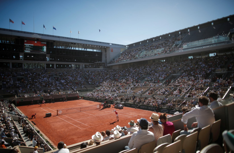  General view during the French Open final between Greece's Stefanos Tsitsipas and Serbia's Novak Djokovic on June 13, 2021 (credit: REUTERS/BENOIT TESSIER)