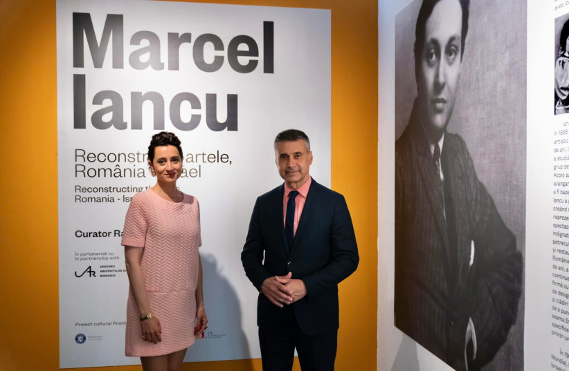  Ioana Ciocan, the director of Art Safari, is seen with Israel Ambassador to Romania David Saranga. (photo credit: Israel Embassy in Romania)