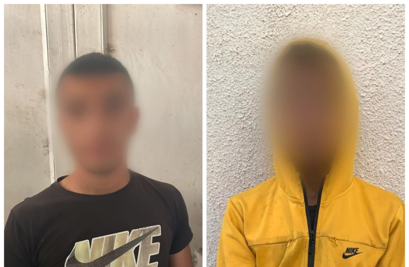 Israel Police arrests two suspects for throwing stones at Border Police stand in Hebron, May 22, 2022. (credit: ISRAEL POLICE)