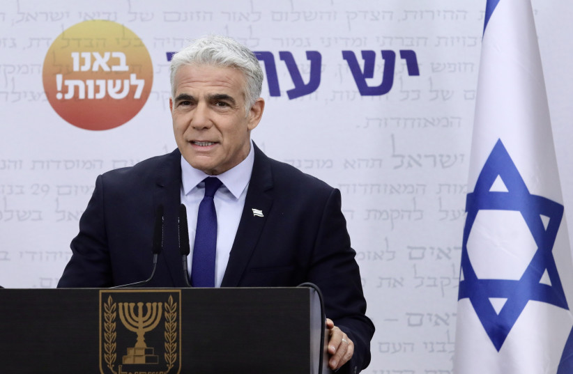  Alternate Prime Minister Yair Lapid is seen speaking at the Knesset in Jerusalem, on May 23, 2022. (credit: MARC ISRAEL SELLEM/THE JERUSALEM POST)
