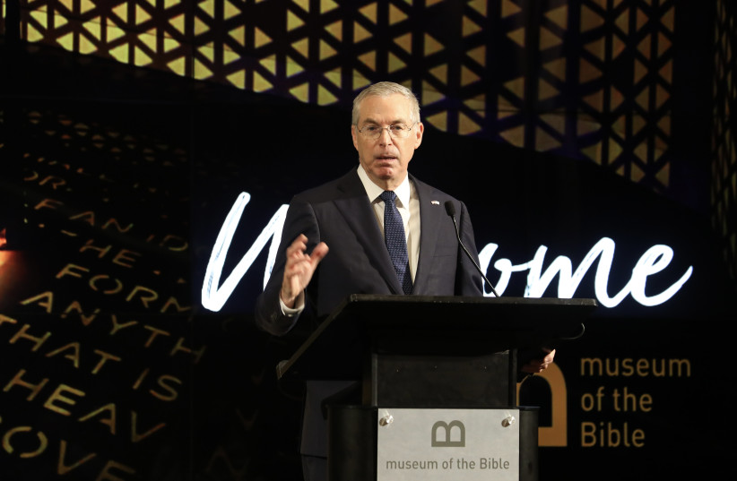  Ambassador to the US Mike Herzog speaks at the Museum of the Bible. (credit: SHMULIK ALMANI)