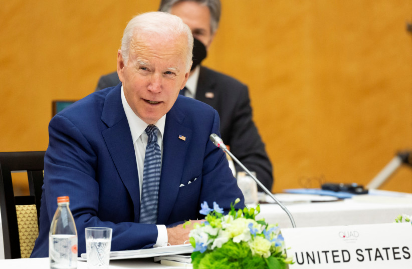  US President Joe Biden attends the Quad leaders’ summit, in Tokyo, Japan, May 24, 2022. (credit: YUICHI YAMAZAKI/POOL VIA REUTERS)