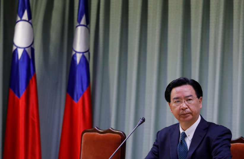  Taiwanese Foreign Minister Joseph Wu attends a news conference in Taipei. (photo credit: REUTERS/TYRONE SIU)