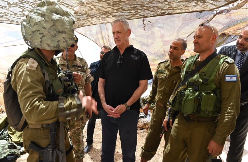 Defense Minister Benny Gantz visits the IDF's drill in Cyprus on May 31, 2022 (credit: DEFENSE MINISTRY)