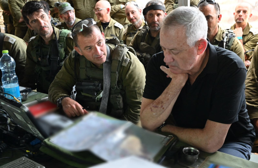Defense Minister Benny Gantz visits the IDF's drill in Cyprus on May 31, 2022 (credit: DEFENSE MINISTRY)