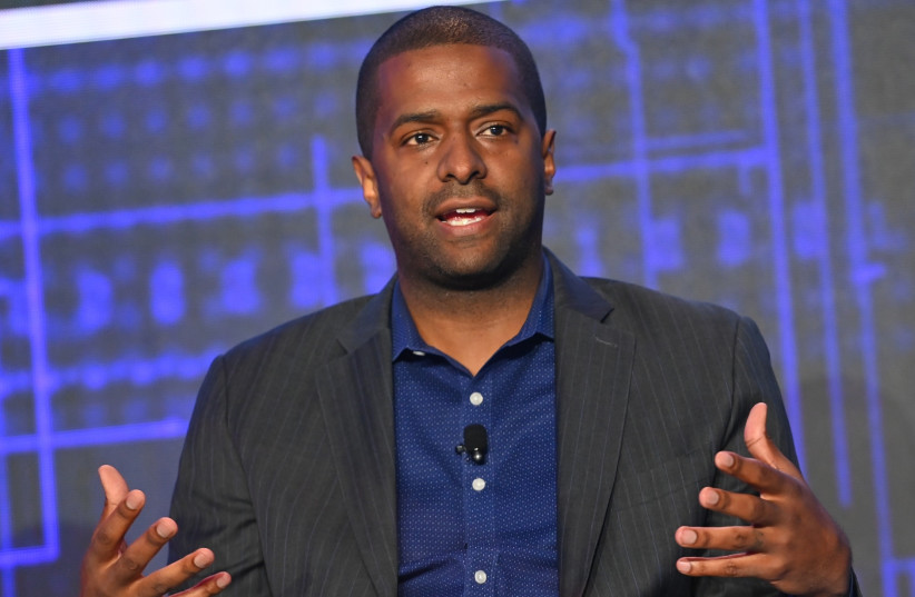  Bakari Sellers speaks onstage during the HOPE Global Forums Cryptocurrency and Digital Assets Summit at Atlanta Marriott Marquis in Atlanta, May 20, 2022. (photo credit: Paras Griffin/Getty Images for Operation Hope/JTA)