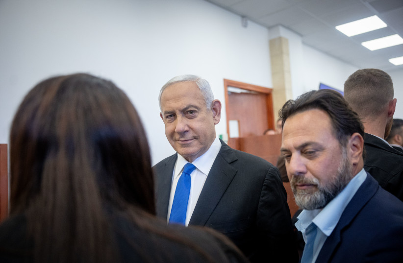 Former Israeli prime minister Benjamin Netanyahu arrives for a court hearing in his trial, at the District Court in Jerusalem on May 24, 2022. (credit: YONATAN SINDEL/FLASH90)