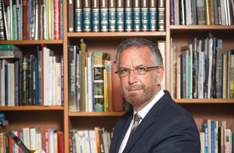  Rabbi David Rosen at his home in Jerusalem on May 22, 2022 (photo credit: MARC ISRAEL SELLEM)