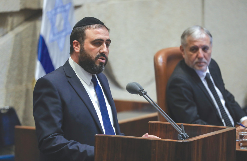  MK MOSHE ARBEL addresses the Knesset in 2019. The Shas lawmaker has condemned the Chinese Embassy’s letter to the ‘Post.’ (photo credit: NOAM REVKIN FENTON/FLASH90)