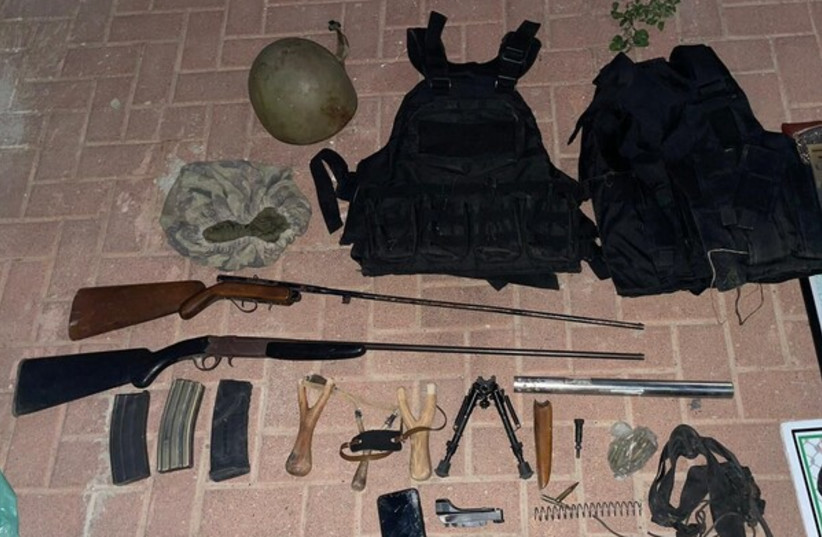 Weapons confiscated from Palestinians in the West Bank by Israeli security forces, June 7, 2022. (credit: IDF SPOKESPERSON UNIT)