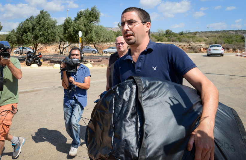  Real estate promoter Alon Kastiel arrives to enter the Hermon Prison in the northern part of Israel to serve his 57-month sentence After being convicted for Sexual offences. August 26, 2018.  (photo credit: MEIR VAKNIN/FLASH90)