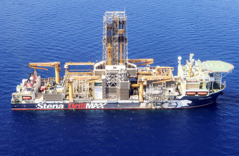   London-based Energean’s drill ship begins drilling at the Karish natural gas field offshore Israel in the east Mediterranean May 9, 2022. (photo credit: REUTERS)