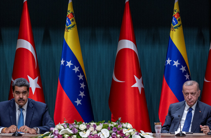  Turkey's President Tayyip Erdogan meets with Venezuelan President Nicolas Maduro in Ankara (photo credit: REUTERS/UMIT BEKTAS)