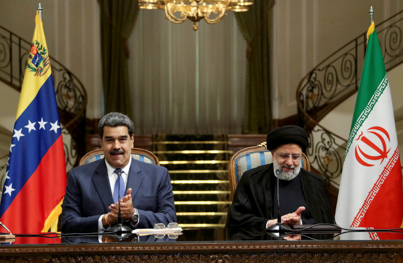  Iranian President Ebrahim Raisi and Venezuelan President Nicolas Maduro attend a news conference in Tehran, Iran, June 11, 2022.  (credit: PRESIDENT WEBSITE/WANA (WEST ASIA NEWS AGENCY)/HANDOUT VIA REUTERS)