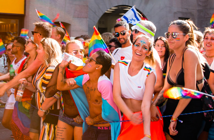 LGBTQ youth at Pride Parade with Israeli flag (photo credit: Photo Via pexels - Aleks Magnusson)