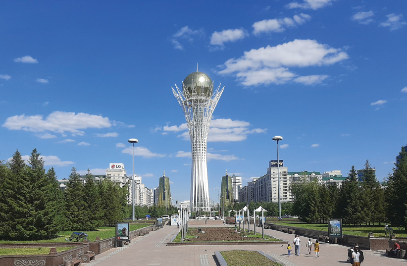  THE BAITEREK monument and observation tower in Nur-Sultan is one of many architecturally triumphant structures in the capital city.  (photo credit: ARI BAR-OZ)