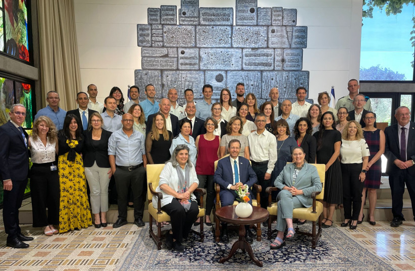  President Yitzhak Herzog met with the management of the Wexner Program at the Presidential residence in Jerusalem. (photo credit: Courtesy of the Wexner Foundation)
