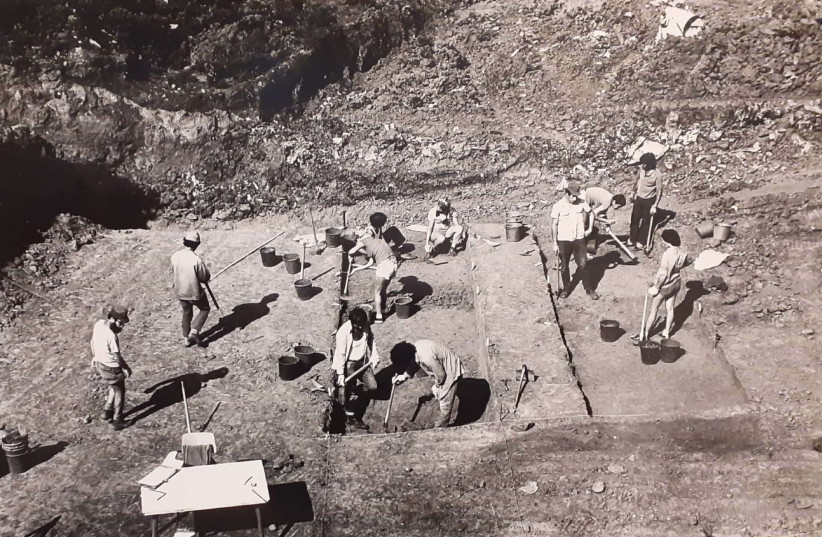   Archaeological excavations at Evron Quarry, 1976-77. (photo credit: EVRON QUARRY EXCAVATION ARCHIVE)