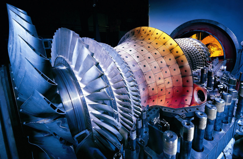  Turbine for combined cycle power plant. (photo credit: WORKLIFE SIEMENS/FLICKR)