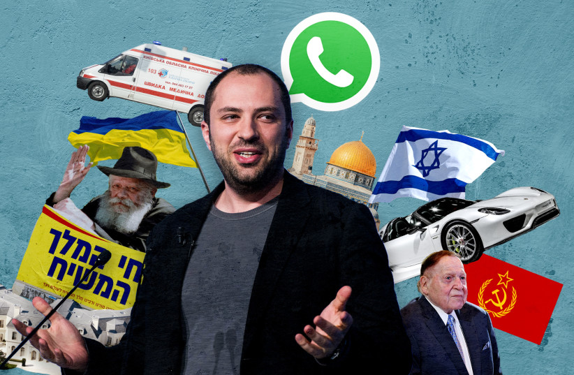  WhatsApp founder Jan Koum (photo credit: Designed by Grace Yagel with images from Getty Images and Wikimedia Commons/JTA)
