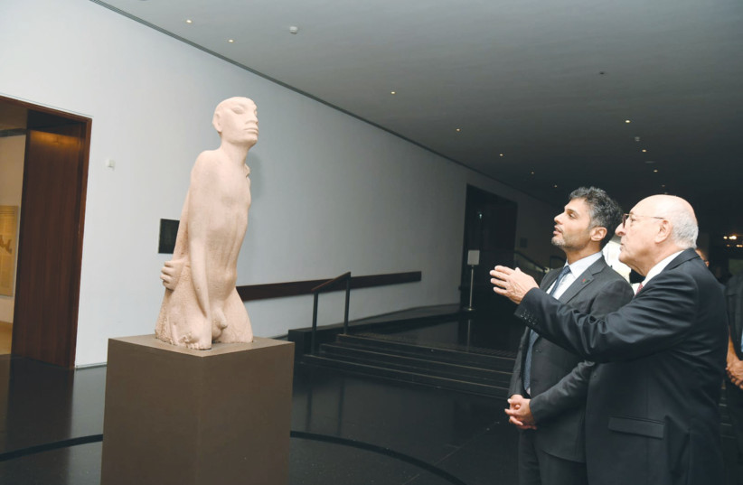  UAE AMBASSADOR Mohammed Al Khaja at the Israel Museum with Isaac Molho. (photo credit: YOSSI ZELIGER)