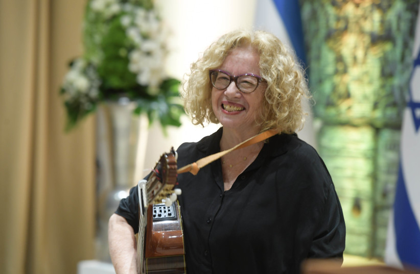  CHAVA ALBERSTEIN at an event in appreciation of Yiddish language and culture, at the President’s Residence in Jerusalem, in 2018. (photo credit: AMOS BEN GERSHOM/GPO)